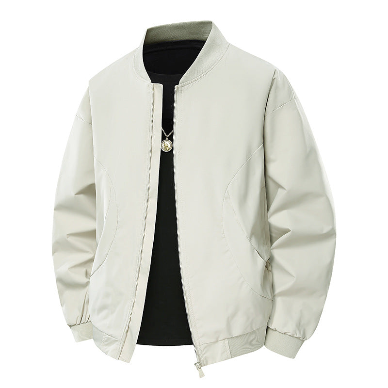 Men's Minimalist Bomber Jacket with Stand-up Collar, Two-way Zipper & Side Pockets Mune Fashion