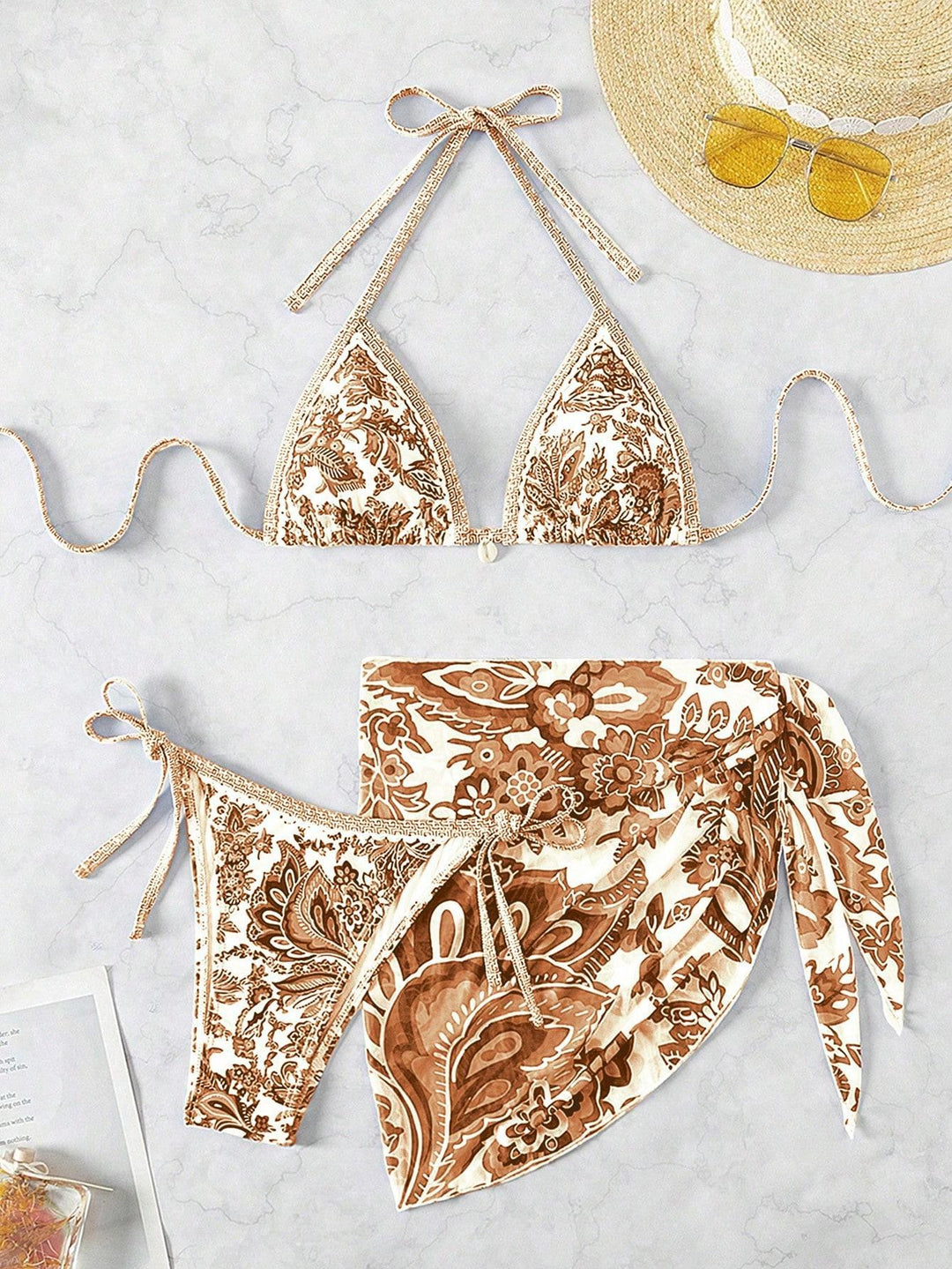 Women's Triangle Bikini Set with Elegant Wrap Skirt Mune Fashion