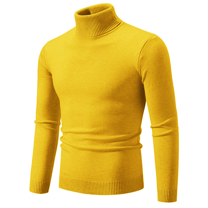 Men's Slim-Fit Turtleneck Sweater made of fine knit with ribbed stand collar and elastic waistband Mune Fashion