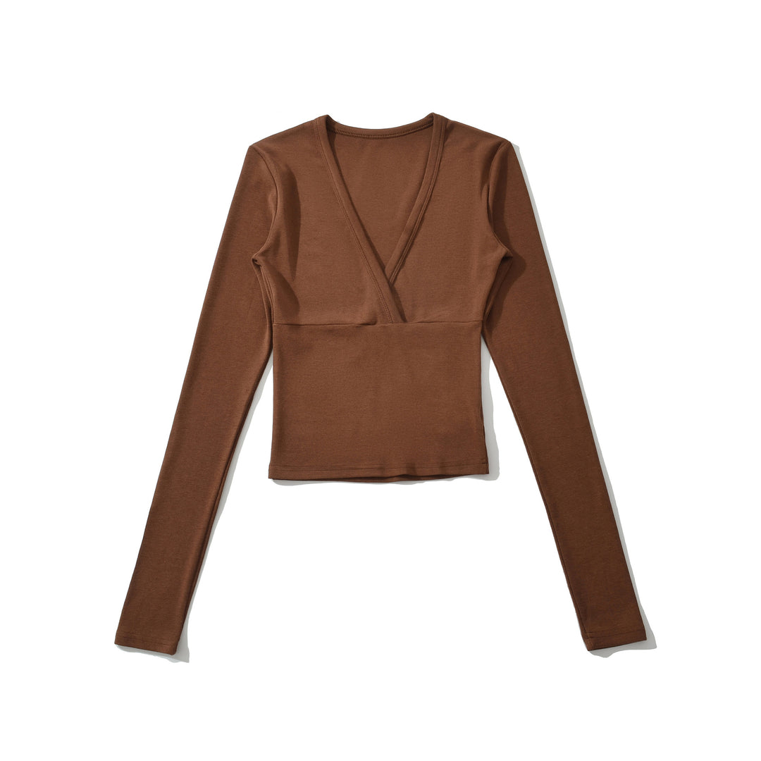 Women's wrap shirt with V-neck and fitted dividing seam Mune Fashion