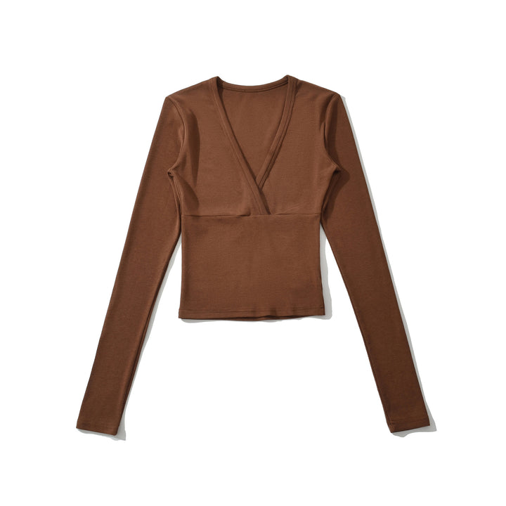 Women's wrap shirt with V-neck and fitted dividing seam Mune Fashion