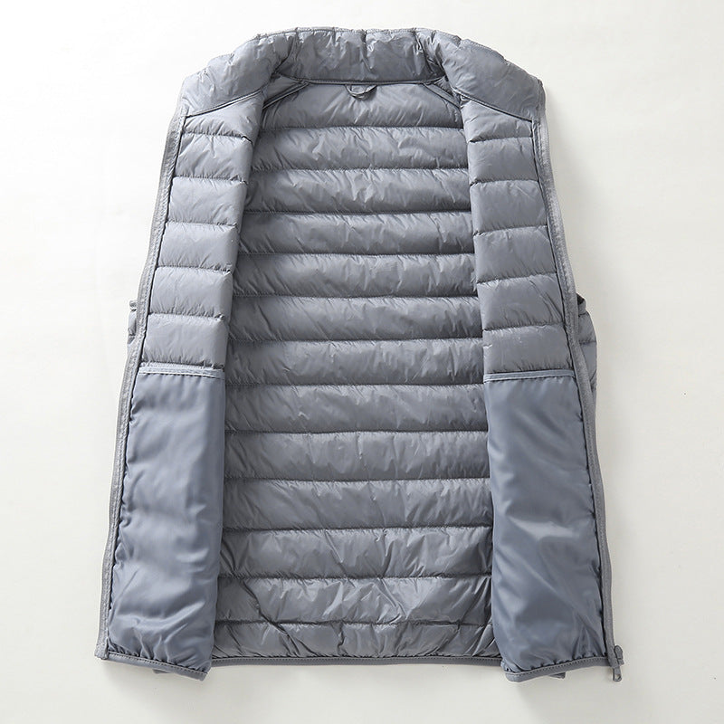Women Lightweight Quilted Vest with Stand-up Collar and Wind-resistant Filling Mune Fashion
