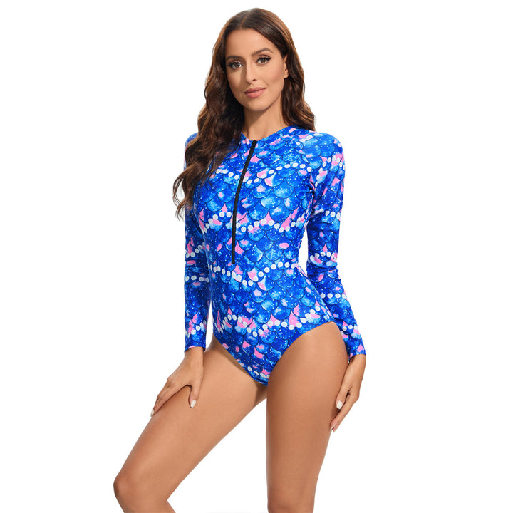 Women's Sporty Long Sleeve Swimsuit with UV Protection Mune Fashion