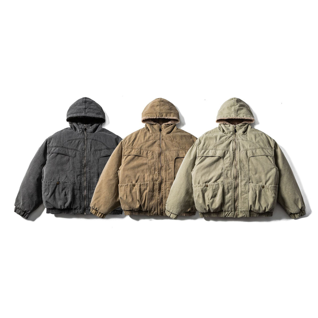 Men's Robust Hooded Field Jacket with Teddy Lining and Utility Pockets Mune Fashion
