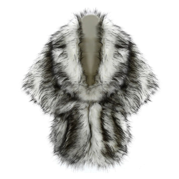 Women's elegant faux fur shoulder stole in capelet cut Mune Fashion