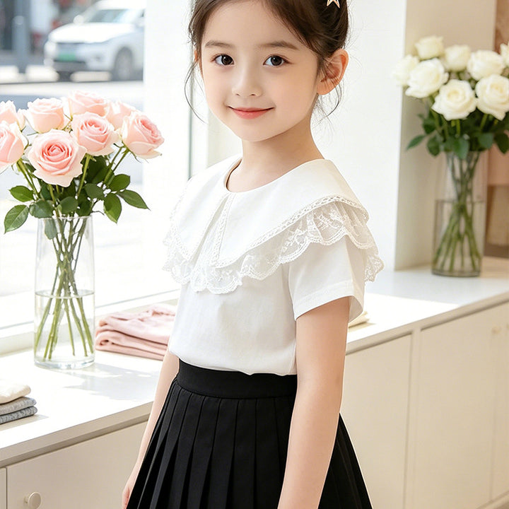 Women elegant blouse with lace collar Mune Fashion