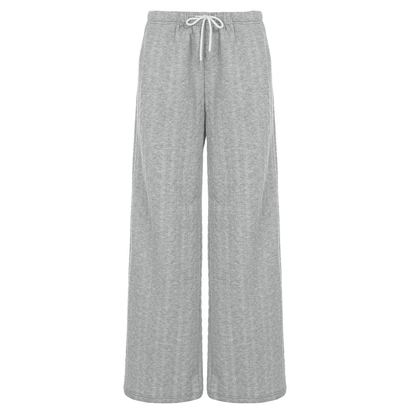 Women's wide Palazzo lounge pants made of soft jersey with drawstring and comfort waistband Mune Fashion