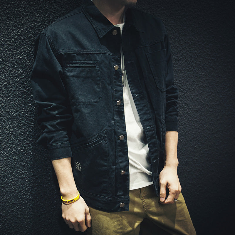 Men's utility shirt jacket made of canvas with patch pockets and continuous button placket Mune Fashion