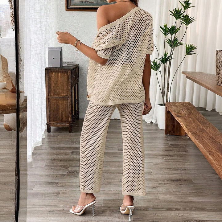Women's airy mesh set with button-up cardigan Mune Fashion