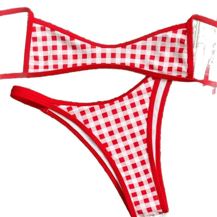 Ladies Checked Bikini Top Mune Fashion