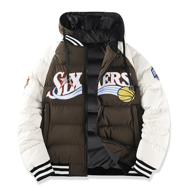 Men's Sporty Puffer Jacket with High Collar Mune Fashion