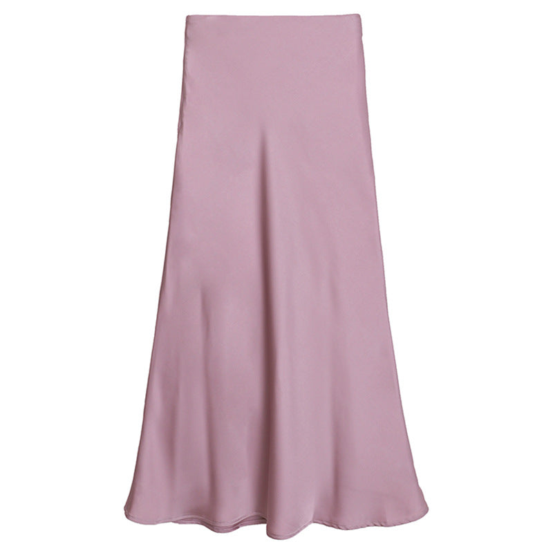 Women's nan bias-cut maxi skirt with high, seamless waistband and flowing satin look Mune Fashion