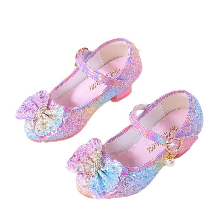 Girl Elegant Ballerina Shoes with Sparkling Bows and Rhinestones Mune Fashion