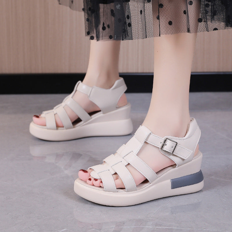 Women's airy strap sandal with cushioned comfort insole and subtle platform midsole Mune Fashion