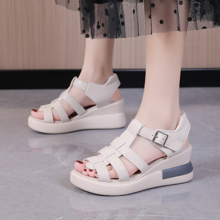 Women's airy strap sandal with cushioned comfort insole and subtle platform midsole Mune Fashion