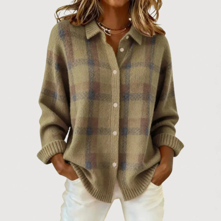 Women’s Fashion Checkered Cardigan