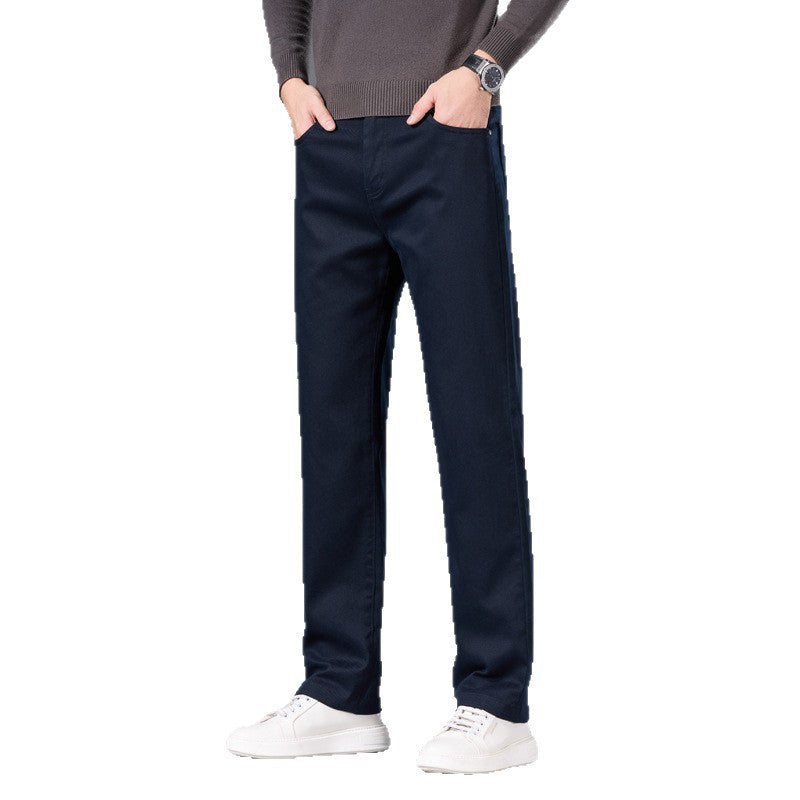 Men's Relaxed Cotton Twill Chino Pants with Straight Leg Mune Fashion