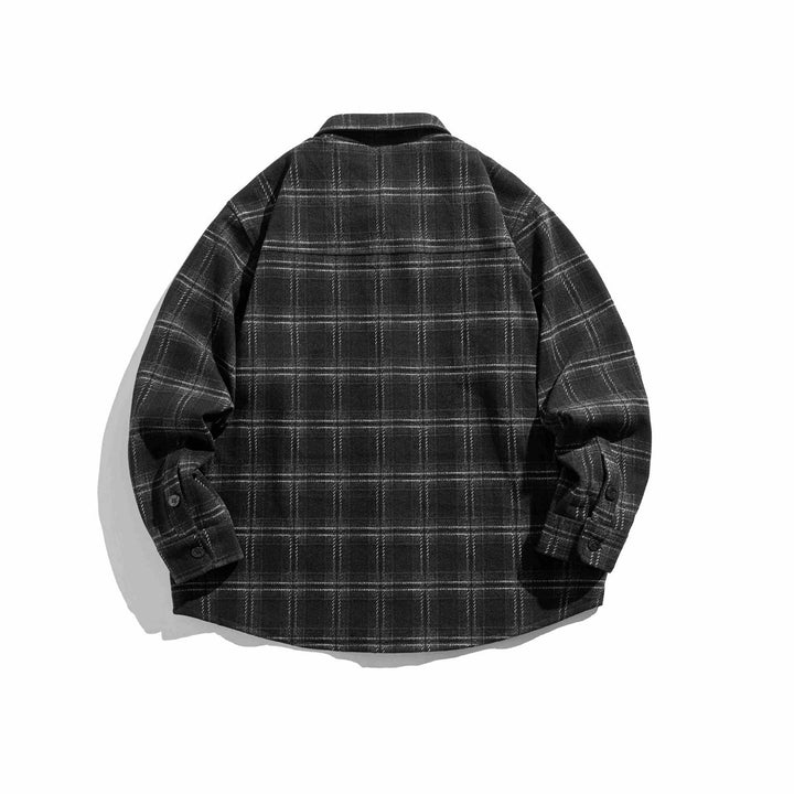 Men's Checked Overshirt made of fluffy twill with shirt collar Mune Fashion