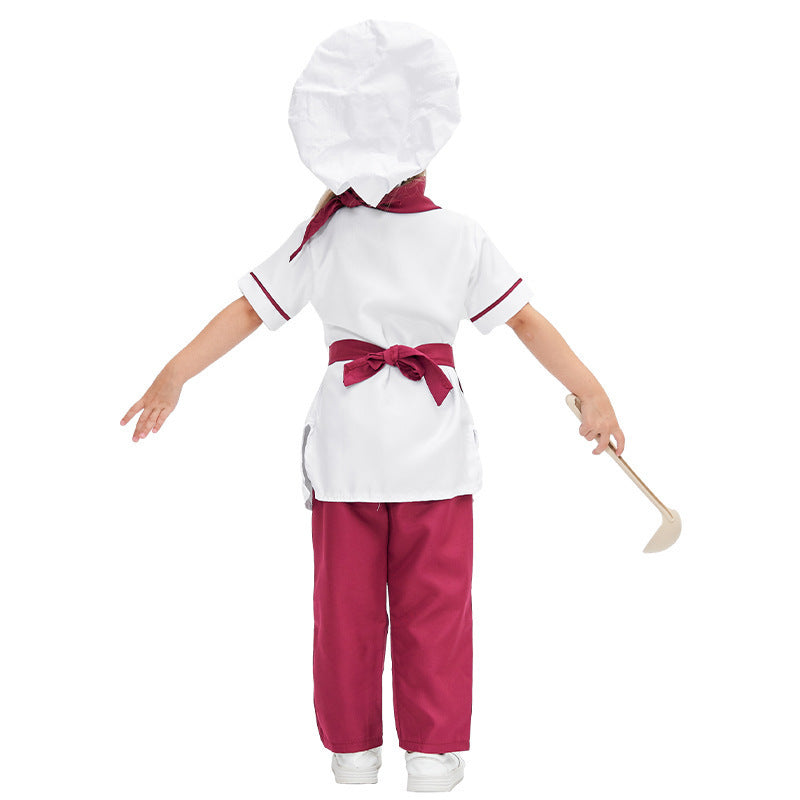 Girls cooking costume with high-quality apron and chef's hat Mune Fashion