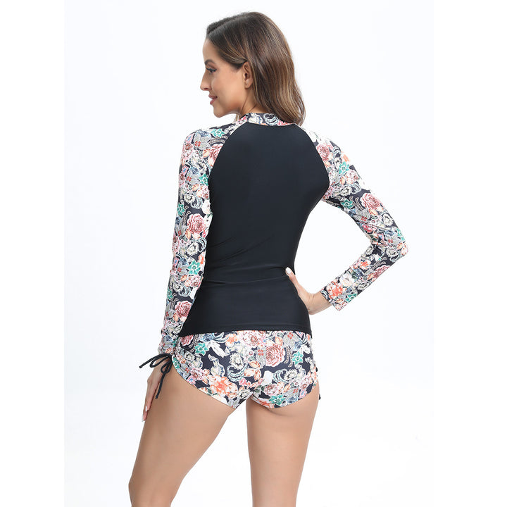 Women's UV Protection Rashguard with Tropical Color Design Mune Fashion