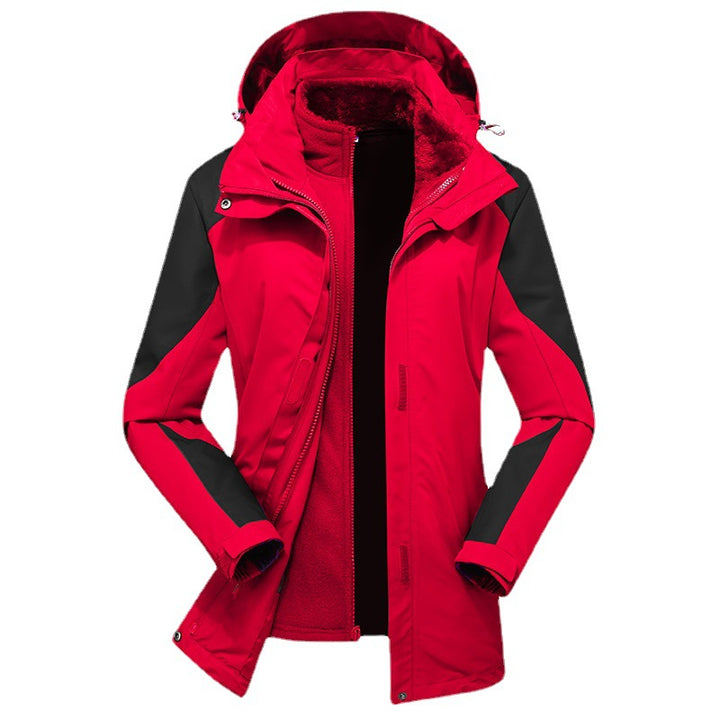 Ladies Modular Softshell Rain Jacket with Removable Fleece Inner Jacket and Adjustable Hood Mune Fashion