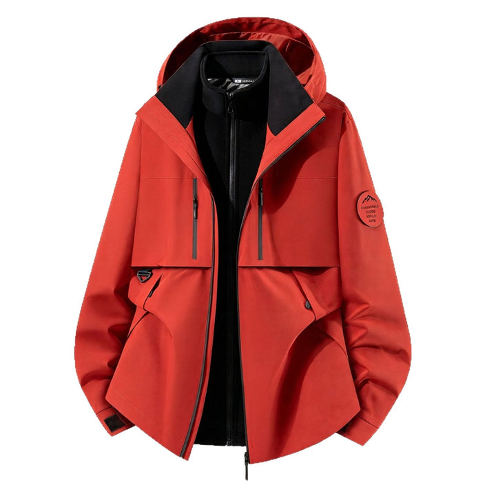 Men's three-layer softshell outdoor jacket with removable fleece lining and hood Mune Fashion