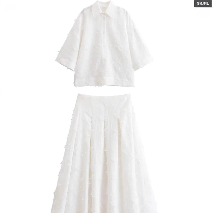 Ladies 300+ oversized structured blouse with fringe look and three-quarter sleeves Mune Fashion