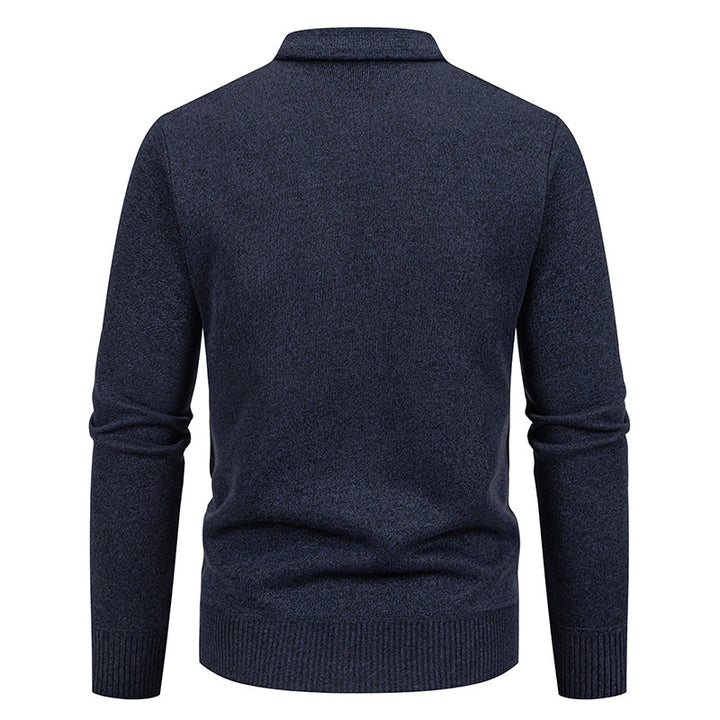 Men's fine diamond-pattern knit cardigan with V-neck, button placket, and front pockets Mune Fashion