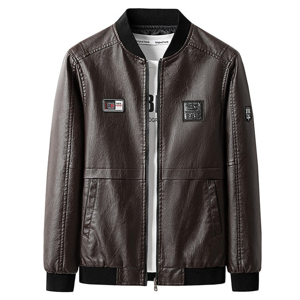 Men's Fashion Faux Leather Bomber Jacket Mune Fashion 1787738231