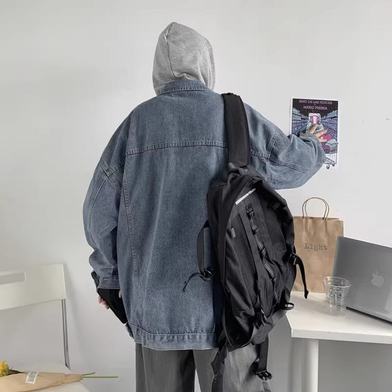 Women's Casual Oversized Denim Jacket with Hood Mune Fashion