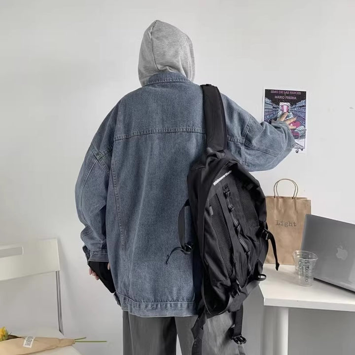 Women's Casual Oversized Denim Jacket with Hood Mune Fashion