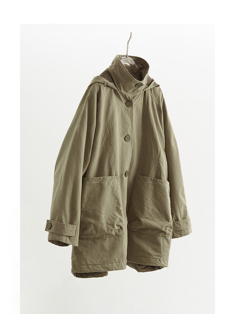 Women's Fashionable Transitional Jacket with Removable Hood Mune Fashion
