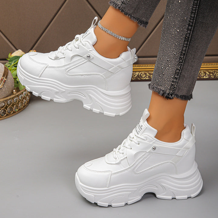 Women's Platform Chunky Sneakers with Sculpted Profile Sole and Padded Shaft Mune Fashion