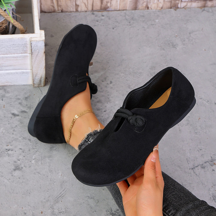Ladies  comfortable slipper made of velour look with decorative knot strap and softly padded insole Mune Fashion