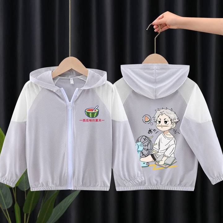 Unisex nan lightweight breathable children's summer jacket with hood and astronaut print Mune Fashion