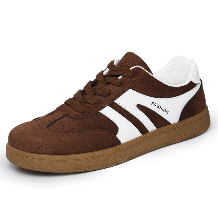 Men's retro suede leather sneakers with padded heel collar and textured rubber outsole Mune Fashion