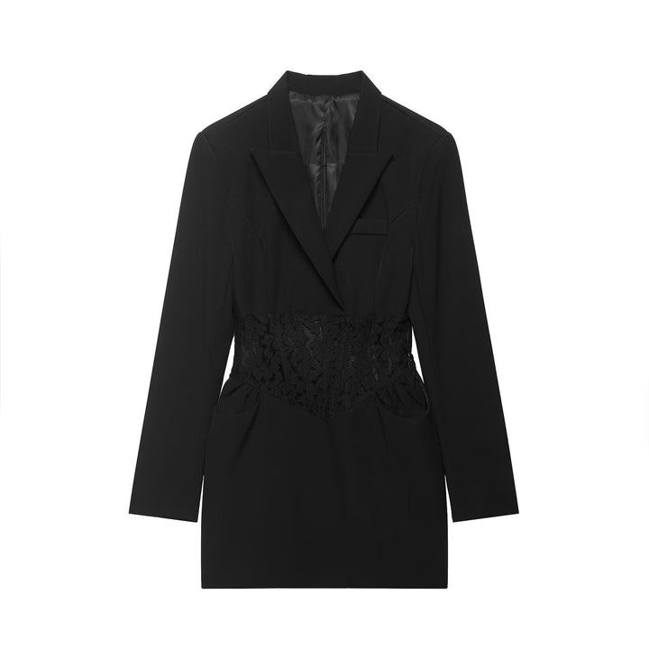 Women's Tailored Blazer Dress with Integrated Lace Corset Mune Fashion