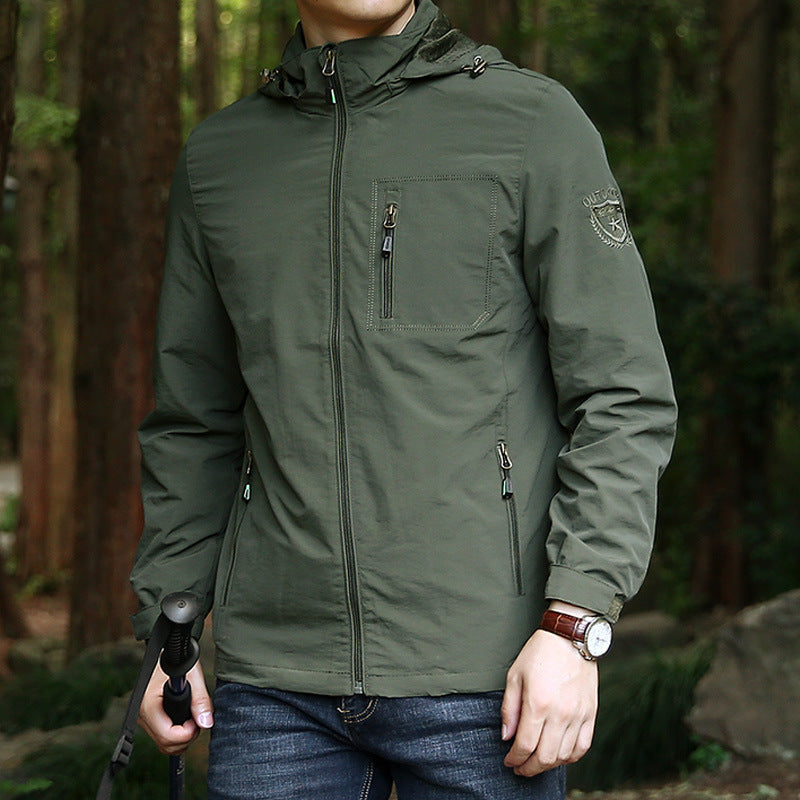 Men's Windproof Softshell Thermal Jacket with Fleece Lining and Hood Mune Fashion