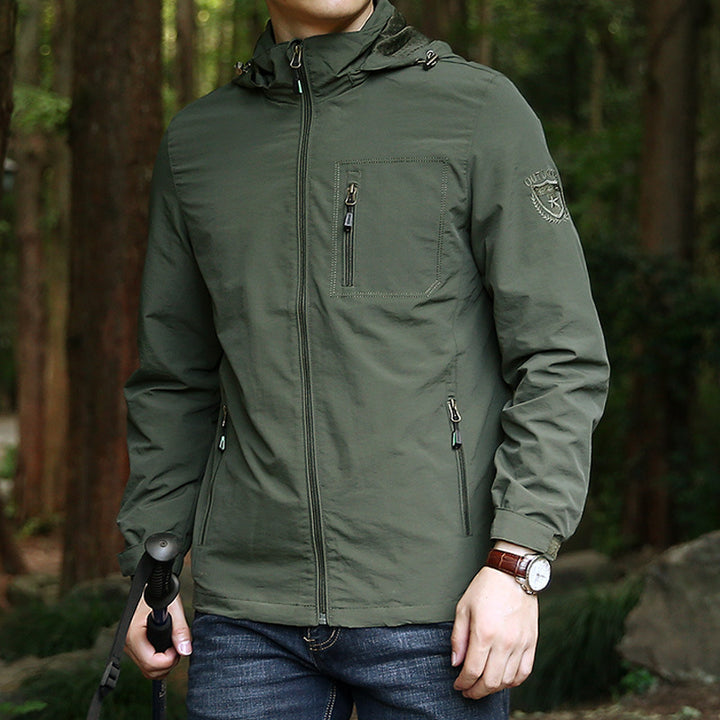 Men's Windproof Softshell Thermal Jacket with Fleece Lining and Hood Mune Fashion