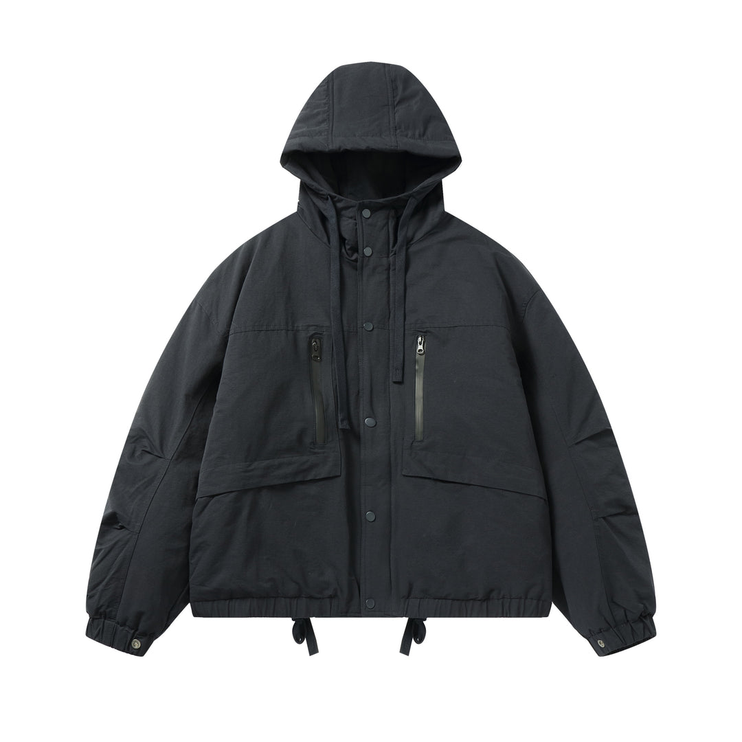 Men's technical hooded parka with water-repellent zippers, kangaroo pockets, and drawstring Mune Fashion