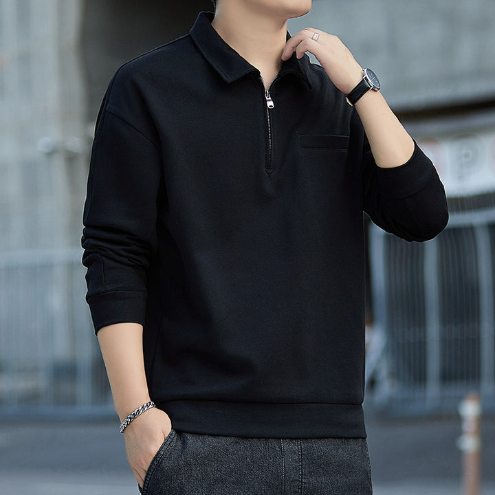 Men's Half-Zip Sweatshirt with Polo Collar and Chest Pocket Mune Fashion