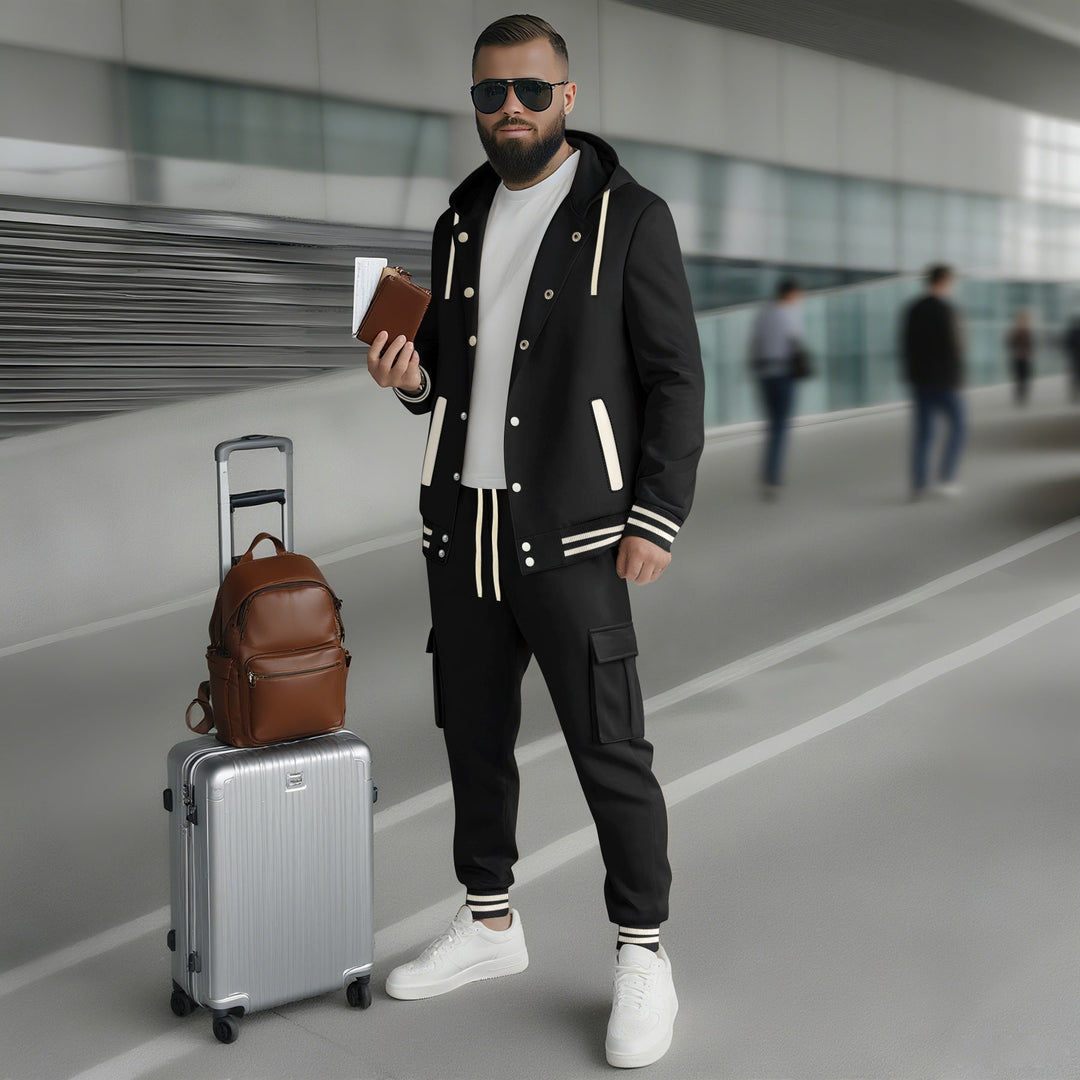 Men's Sporty Leisure Suit with Functional Pockets and High-Quality Workmanship Mune
