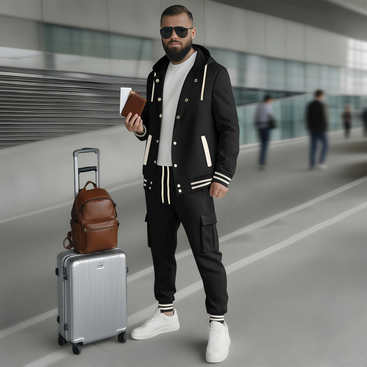 Men's Sporty Leisure Suit with Functional Pockets and High-Quality Workmanship Mune