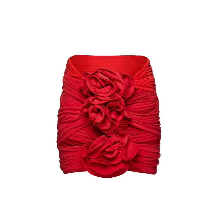 Women's one-piece swimsuit with voluminous floral appliqués Mune Fashion