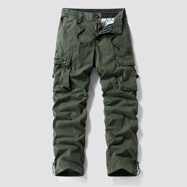 Men's Robust Cargo Pants in Tactical Utility Style with Elastic Waistband and Multi-Pockets Mune Fashion