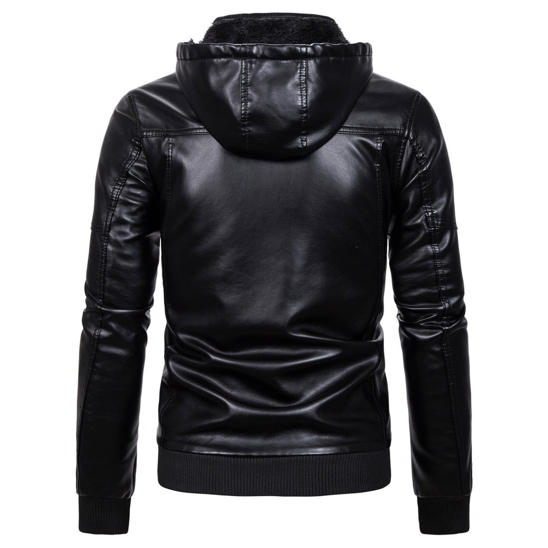 Men's vintage-inspired faux leather bomber jacket with teddy lining, stand collar, and chest pockets Mune Fashion