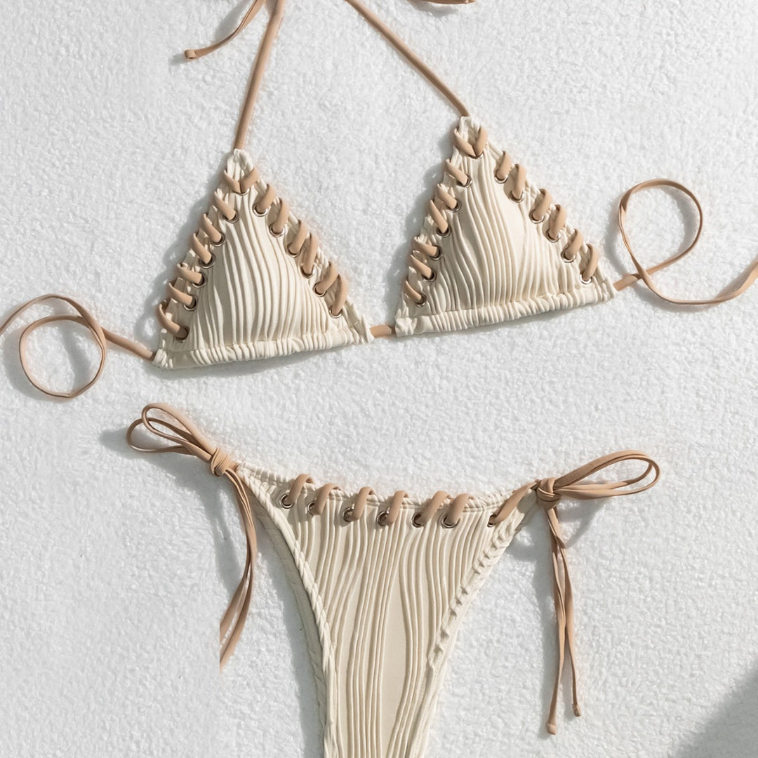 Women's triangle bikini with contrasting lacing details Mune Fashion