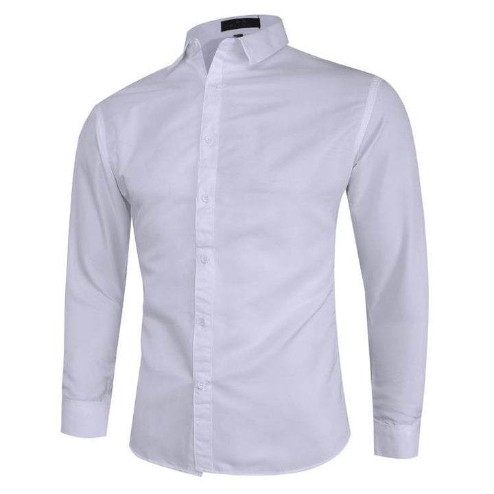 Men's Slim-Fit Business Shirt with Kent Collar Stretch Comfort and Easy-Care Cotton Blend Mune Fashion