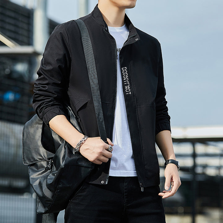 Men's Lightweight Urban Tech Blouson with Nanocoating, Stand Collar and Concealed Zipper Pockets Mune Fashion