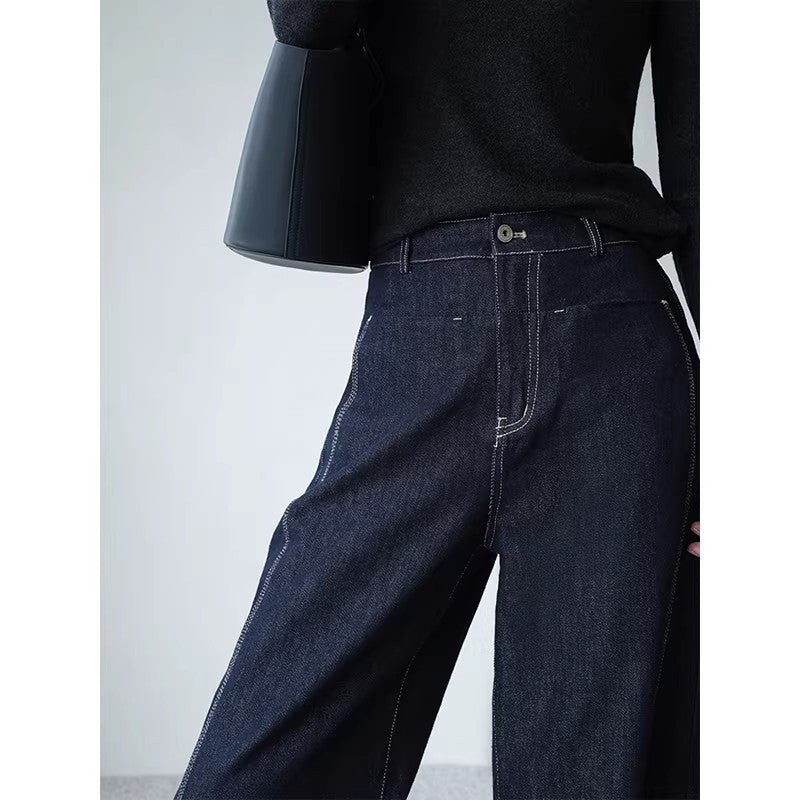 Ladies Wide Jeans with High Waist Mune Fashion